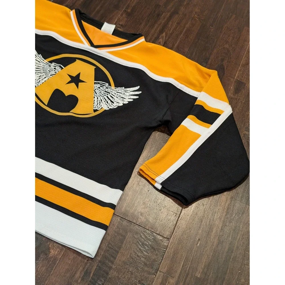 Vintage Aerosmith World Tour Medium Hockey Jersey Athletic Knit AK Canada‎ 90s - Picture 2 of 12
